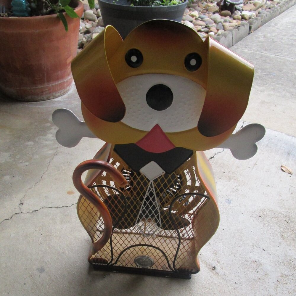 Solid Metal Dog Cool Decor Electric Fan